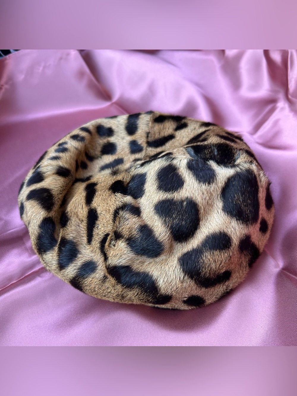 Vintage Leopard Print Fur Beret Jelleff’s